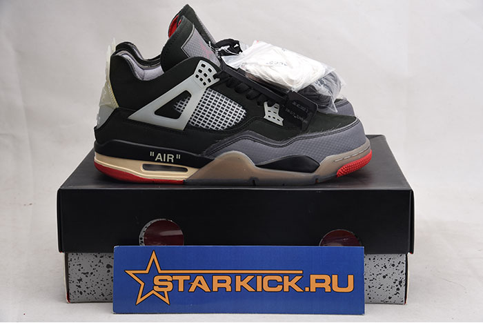 OFF WHITE x Air Jordan 4 “Bred” CV9388 001