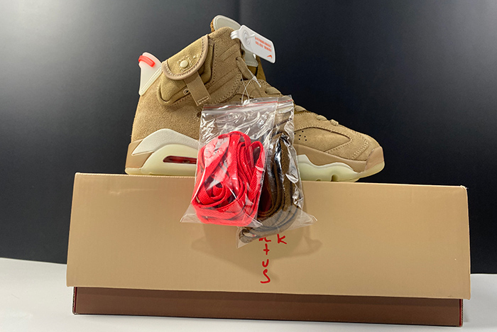 Travis Scott x Air Jordan 6 SP British Khaki / Bright Crimson-Sail  DH0690 200