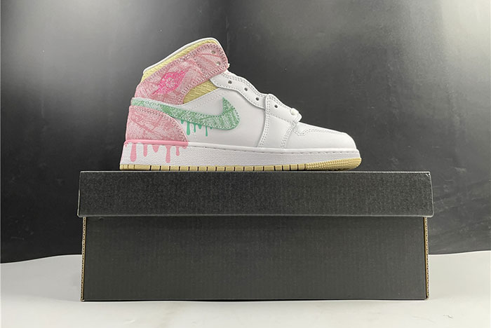 Air Jordan 1 Mid GS "Paint Drip"  DD1666-100