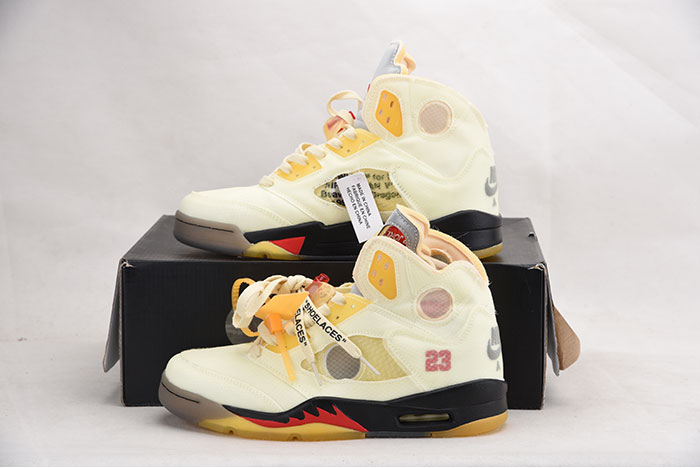 OFF-WHITE x Air Jordan 5 “Sail” DH8565-100