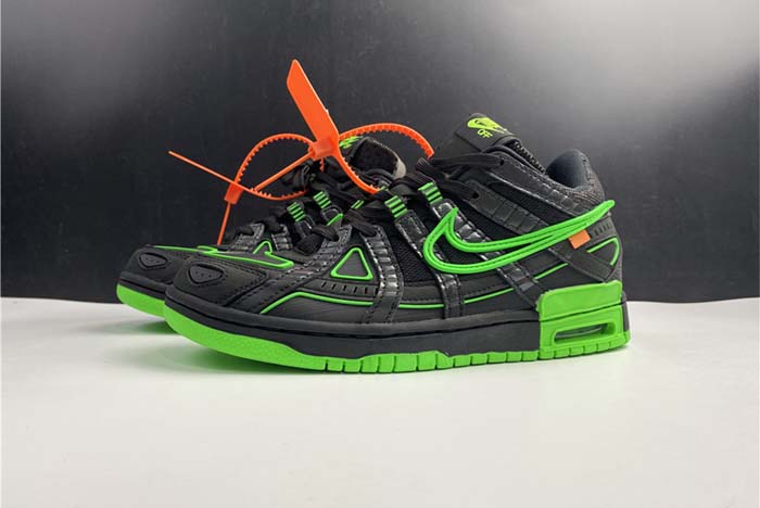 Nike Air Off White Rubber Dunk Black White Green Strike CU6015-001