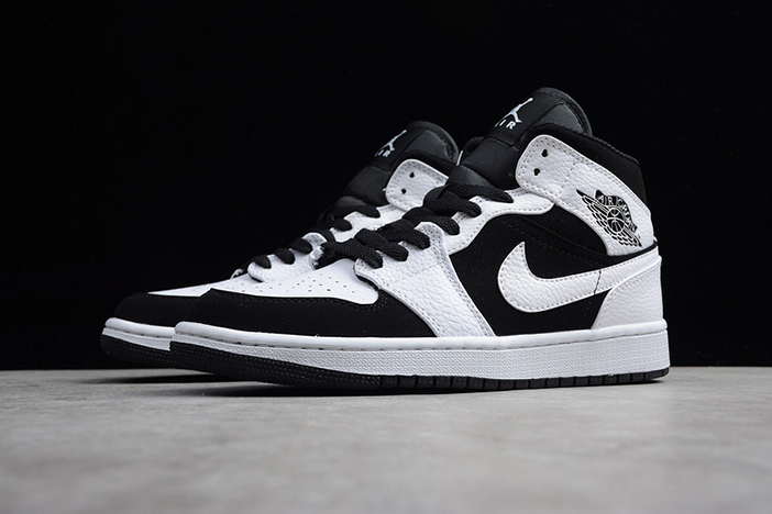 Jordan 1 Mid White Black - 554724-113