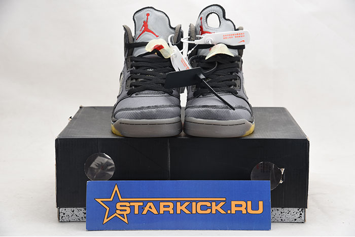 OFF WHITE AIR JORDAN 5 SP BLACK MUSLIN FIRE RED CT8480-001