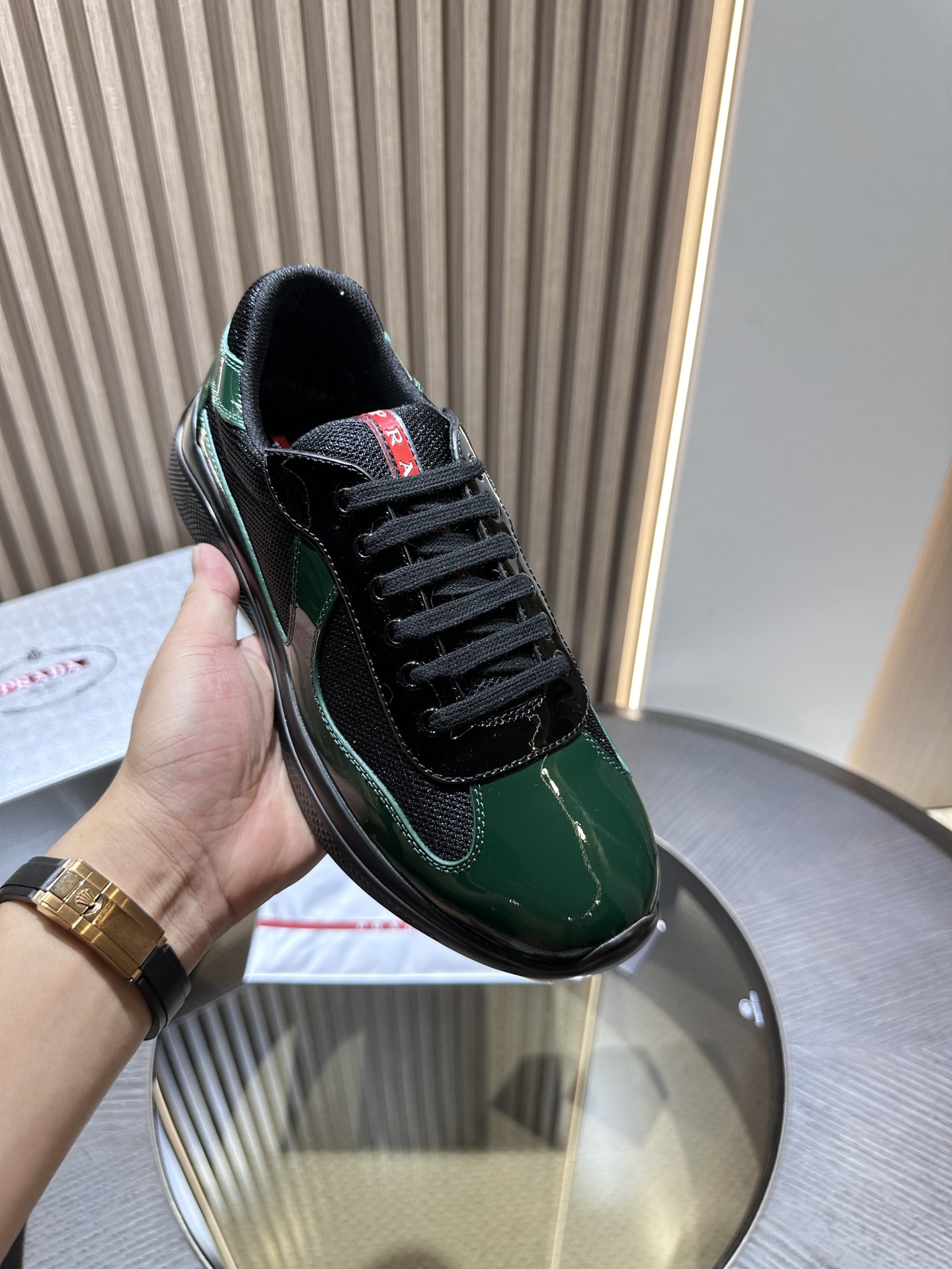 PRADA  Patent Leather  Sneakers Low-Top