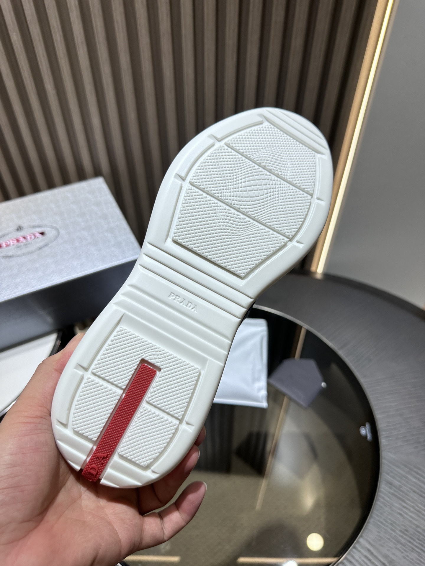 PRADA Silver-Blue Patent Leather Lace-Up Sneakers – Low-Top, Durable & Stylish