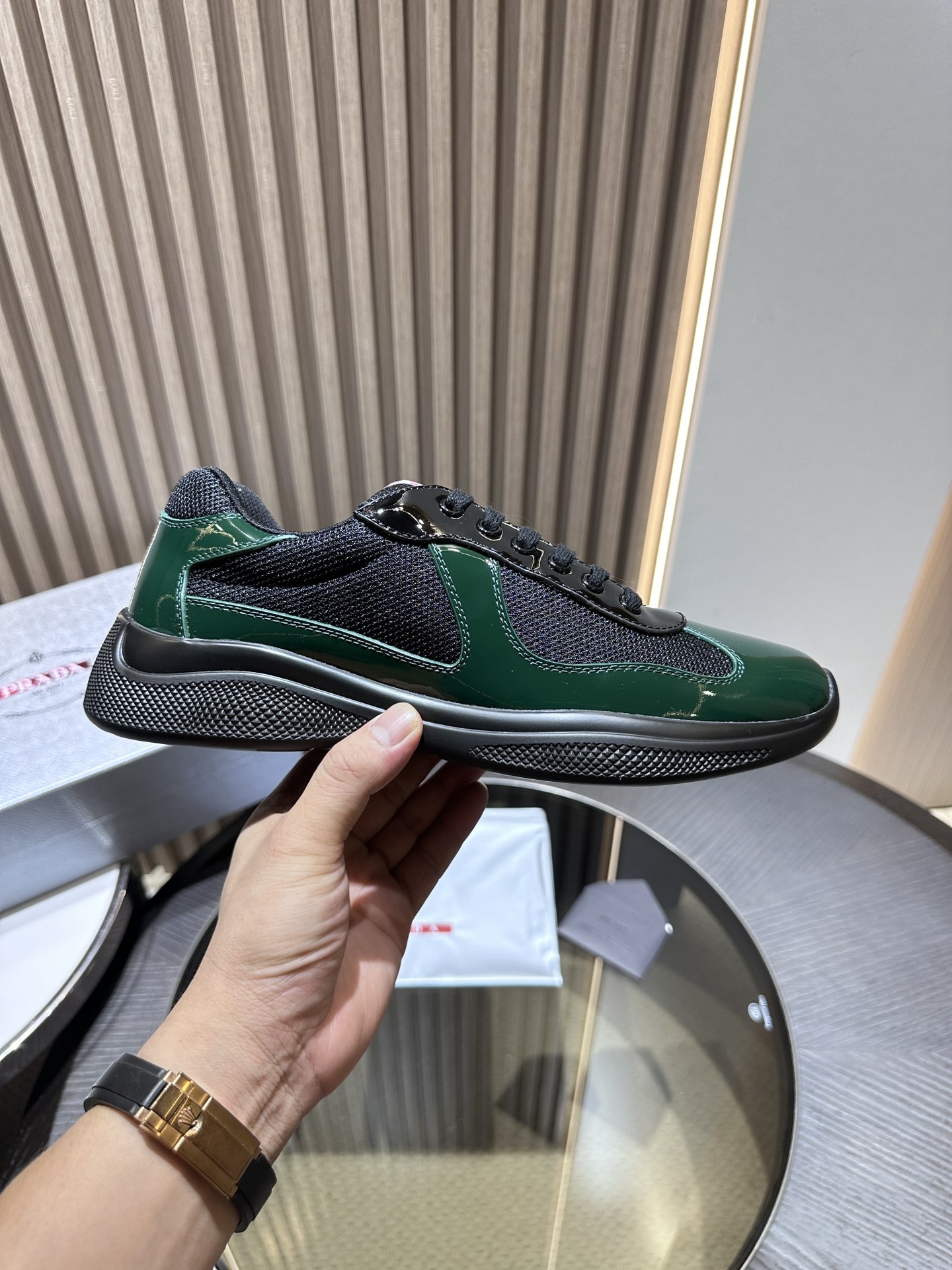 PRADA  Patent Leather  Sneakers Low-Top