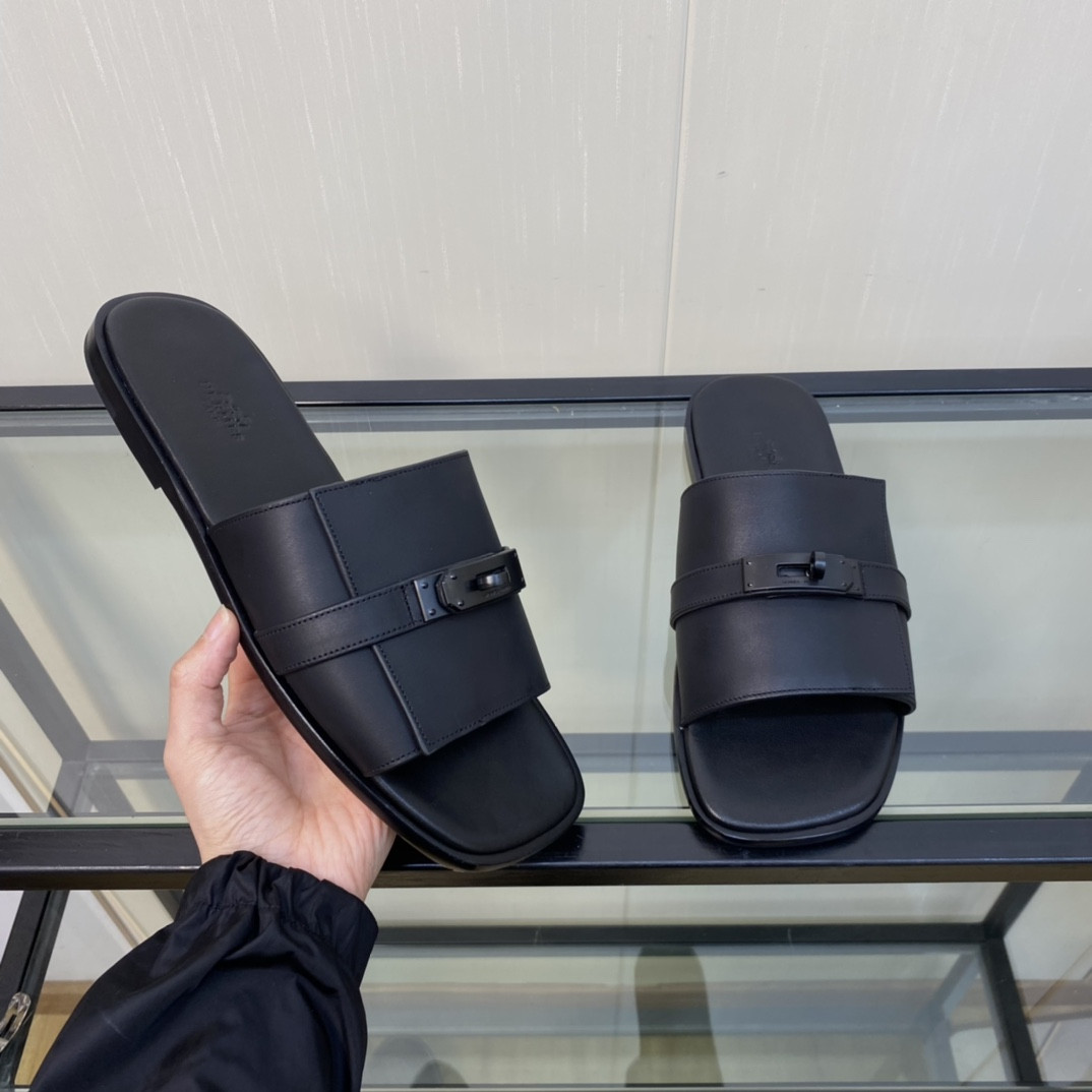 HERMES KELLY LOCK SLIPPERS