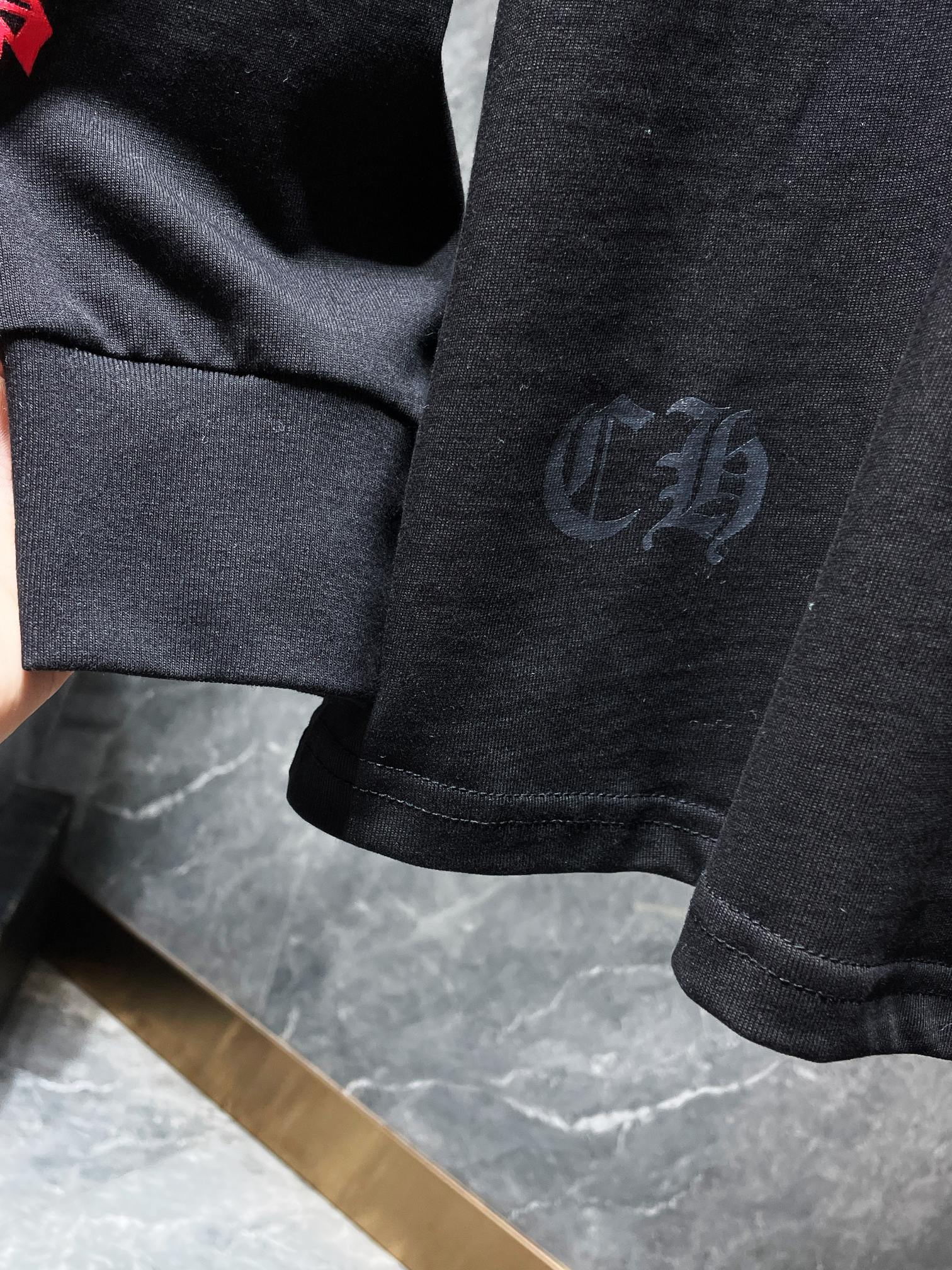 Chrome Hearts SS22 Cross & Letter Print Round Neck Long Sleeve T-Shirt - Unisex Black