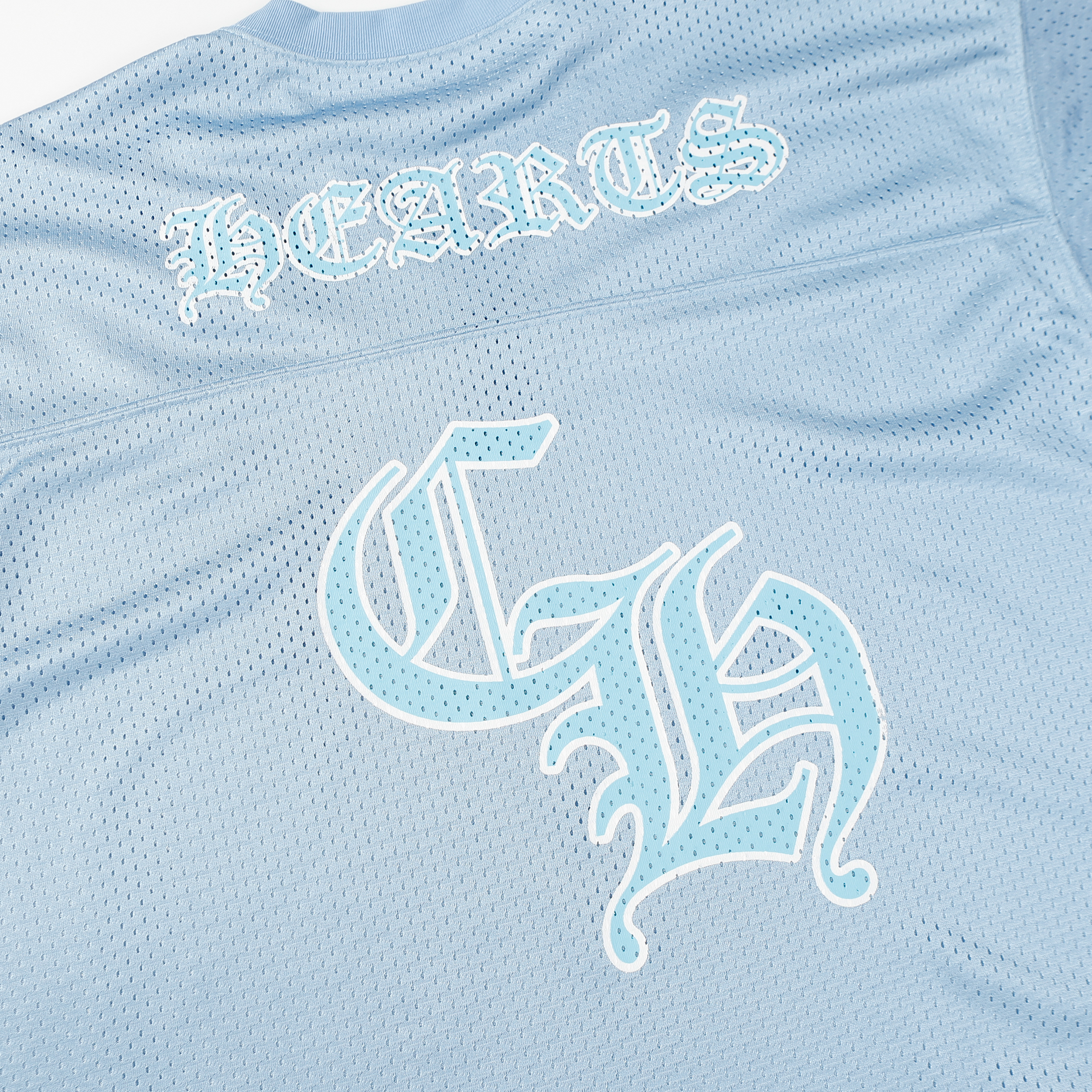 Chrome Hearts Ice Hockey Collection Silver-Plated Floral Sleeve Long Sleeve T-Shirt - Unisex Light Blue