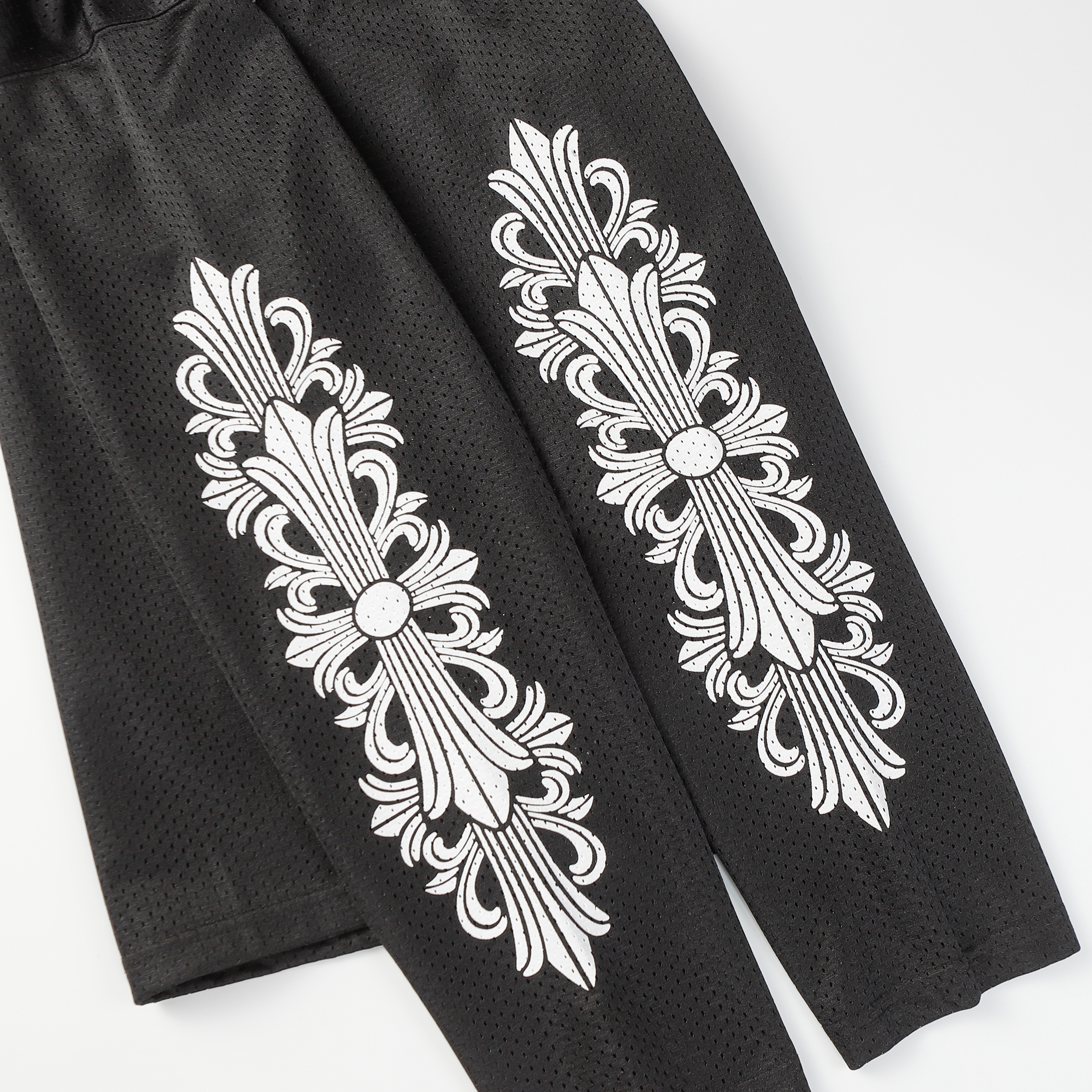 Chrome Hearts Ice Hockey Collection Silver-Plated Floral Sleeve Long Sleeve T-Shirt - Unisex Black