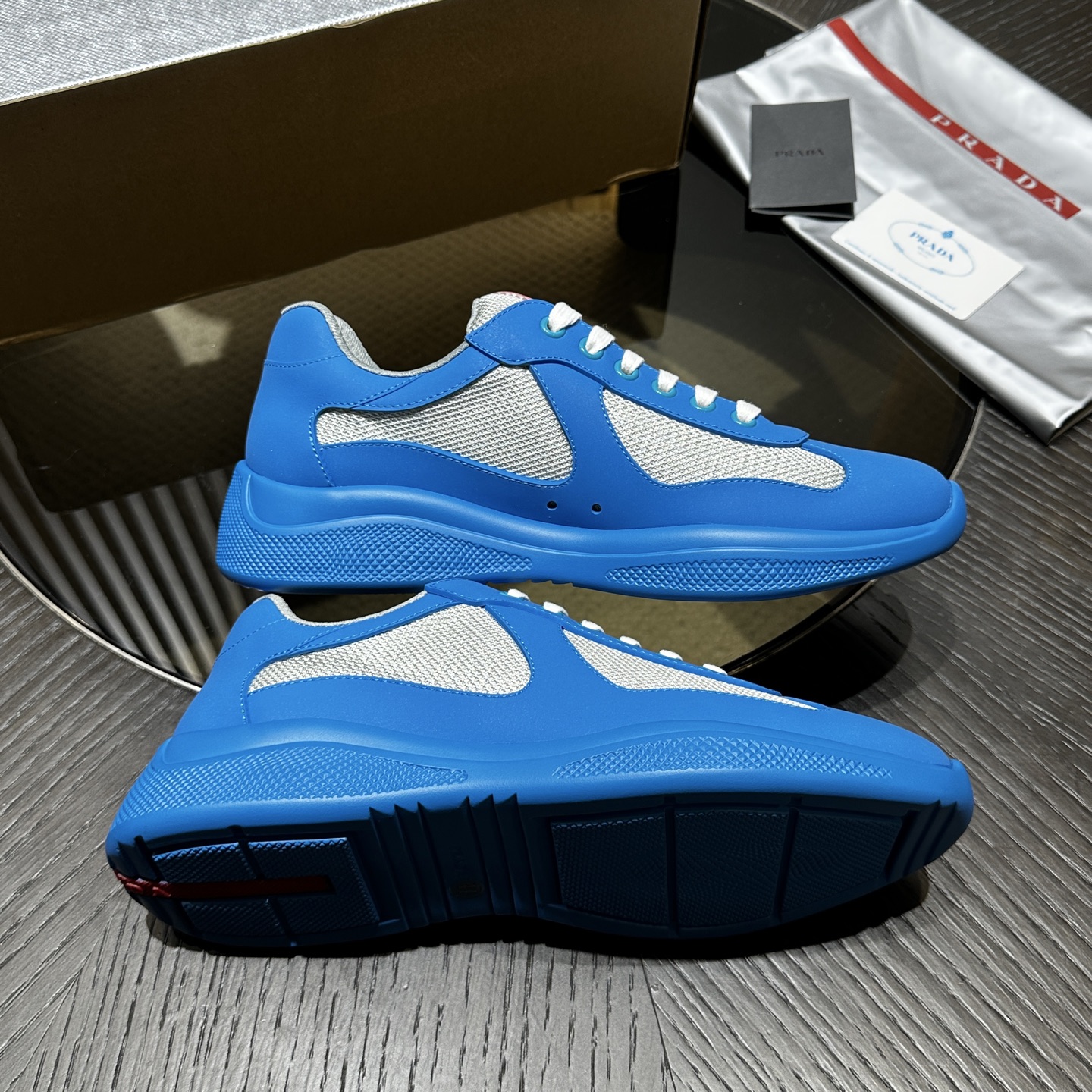 PRADA Unisex Low-Top Lifestyle Sneakers - Blue