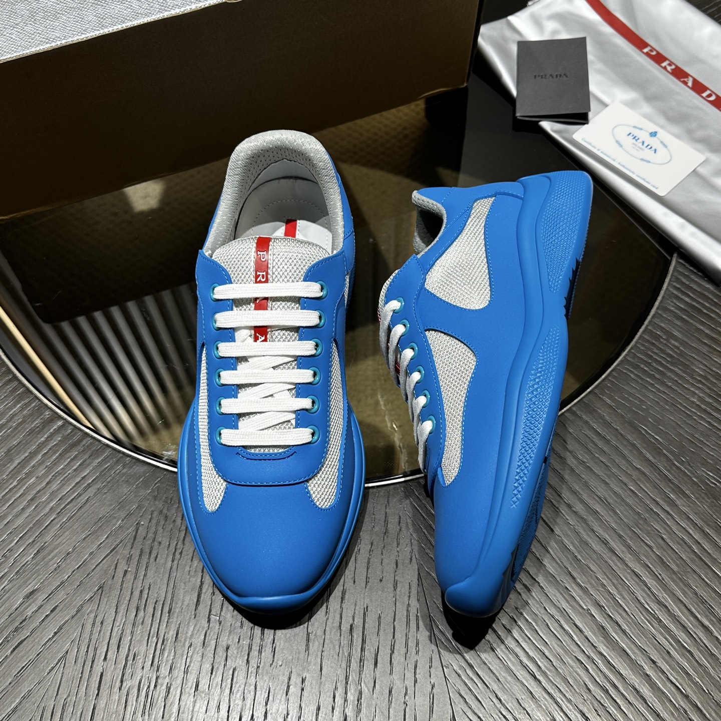 PRADA Unisex Low-Top Lifestyle Sneakers - Blue