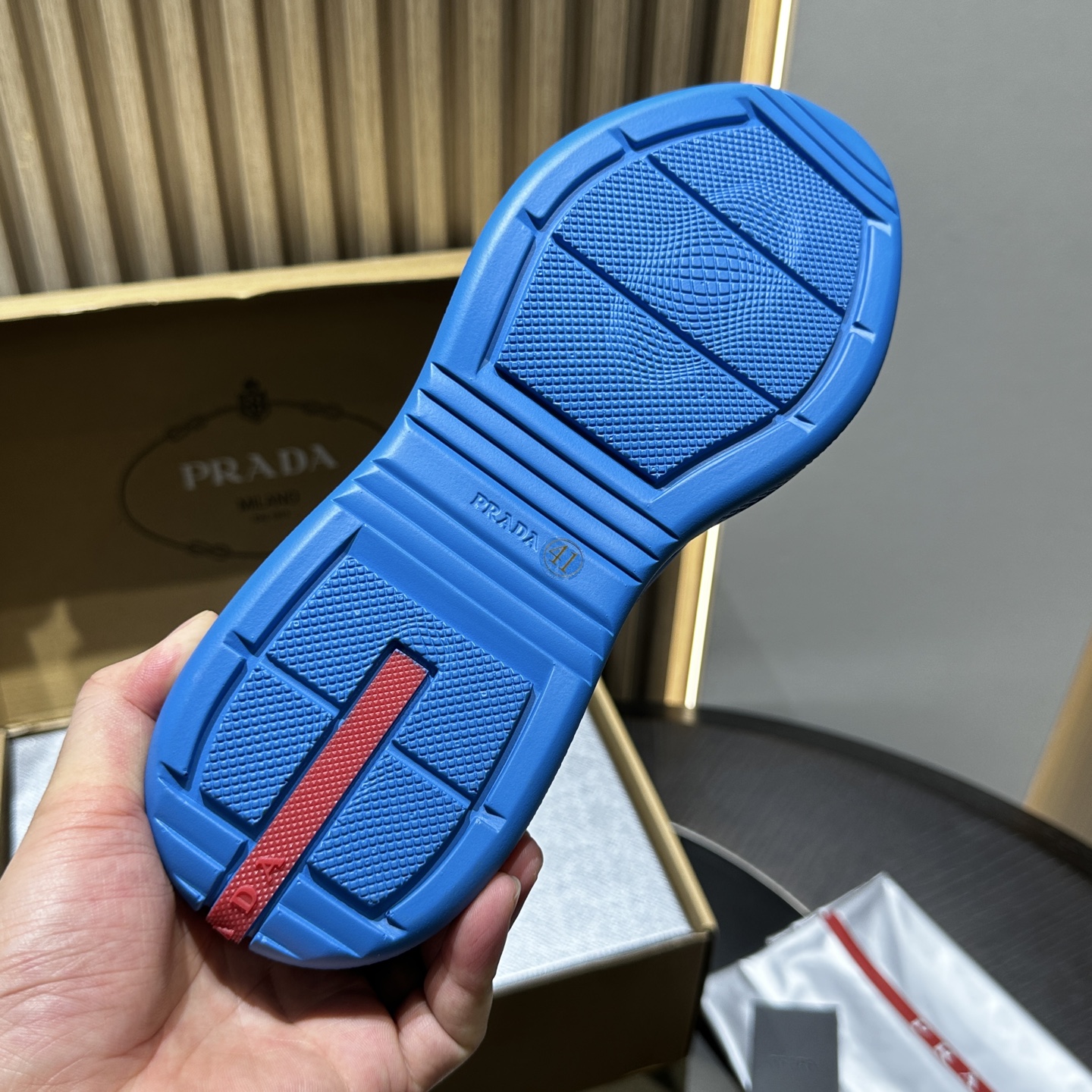 PRADA Unisex Low-Top Lifestyle Sneakers - Blue