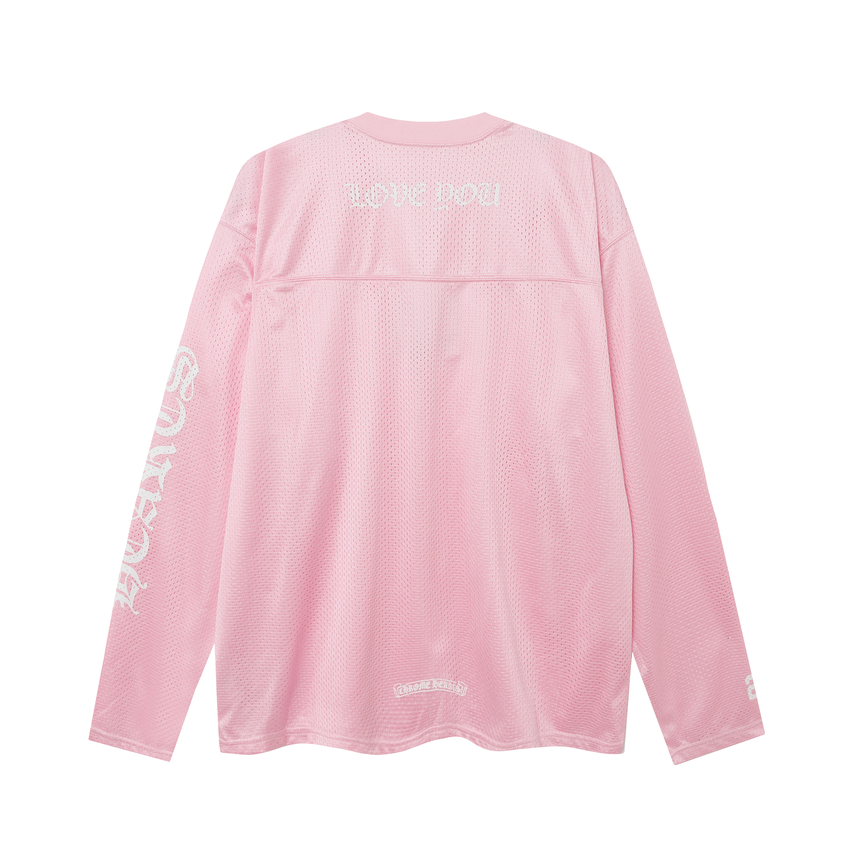 Chrome Hearts Ice Hockey Collection Silver-Plated Floral Sleeve Long Sleeve T-Shirt - Unisex Pink