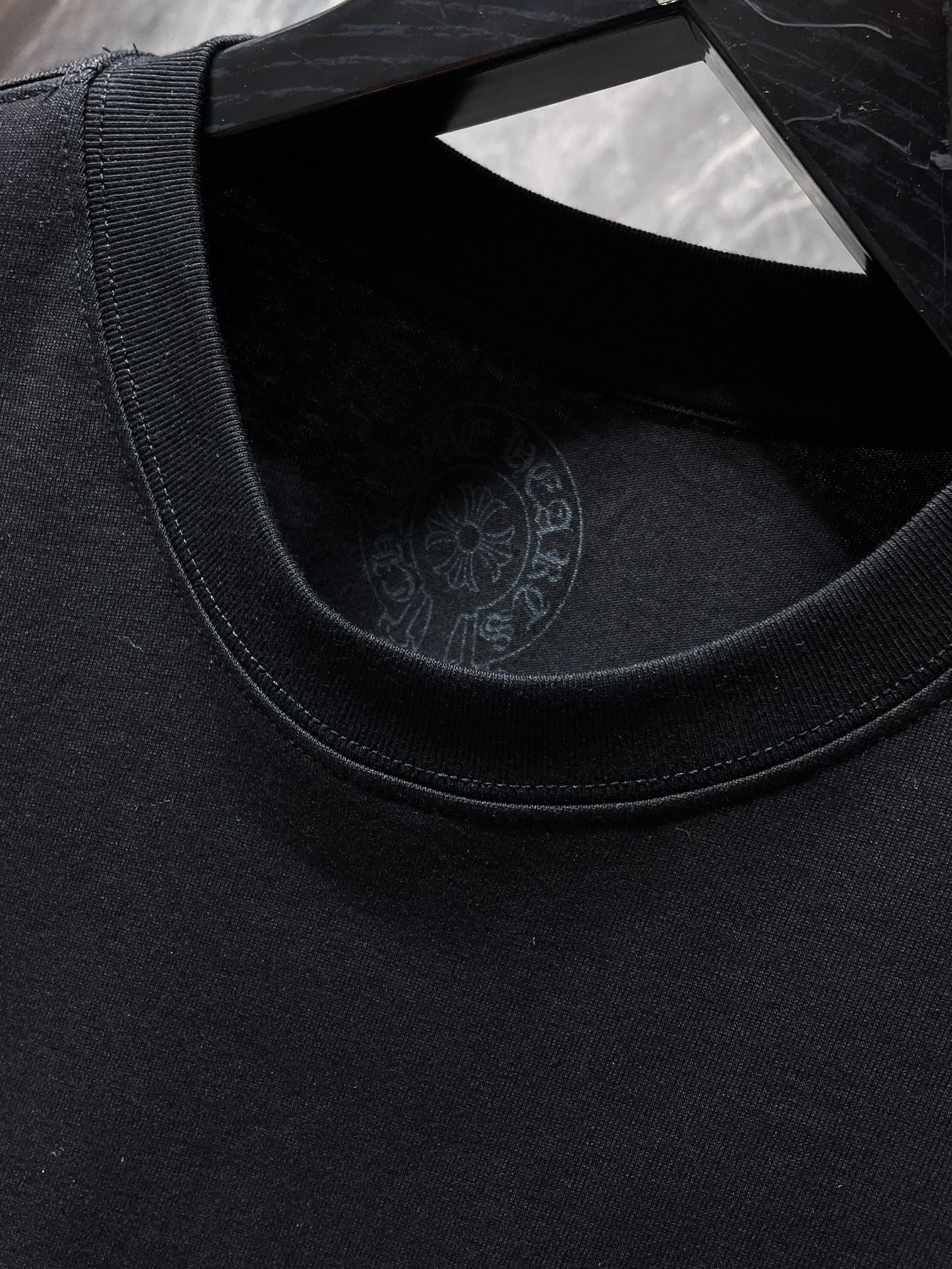 Chrome Hearts SS22 Cross & Letter Print Round Neck Long Sleeve T-Shirt - Unisex Black