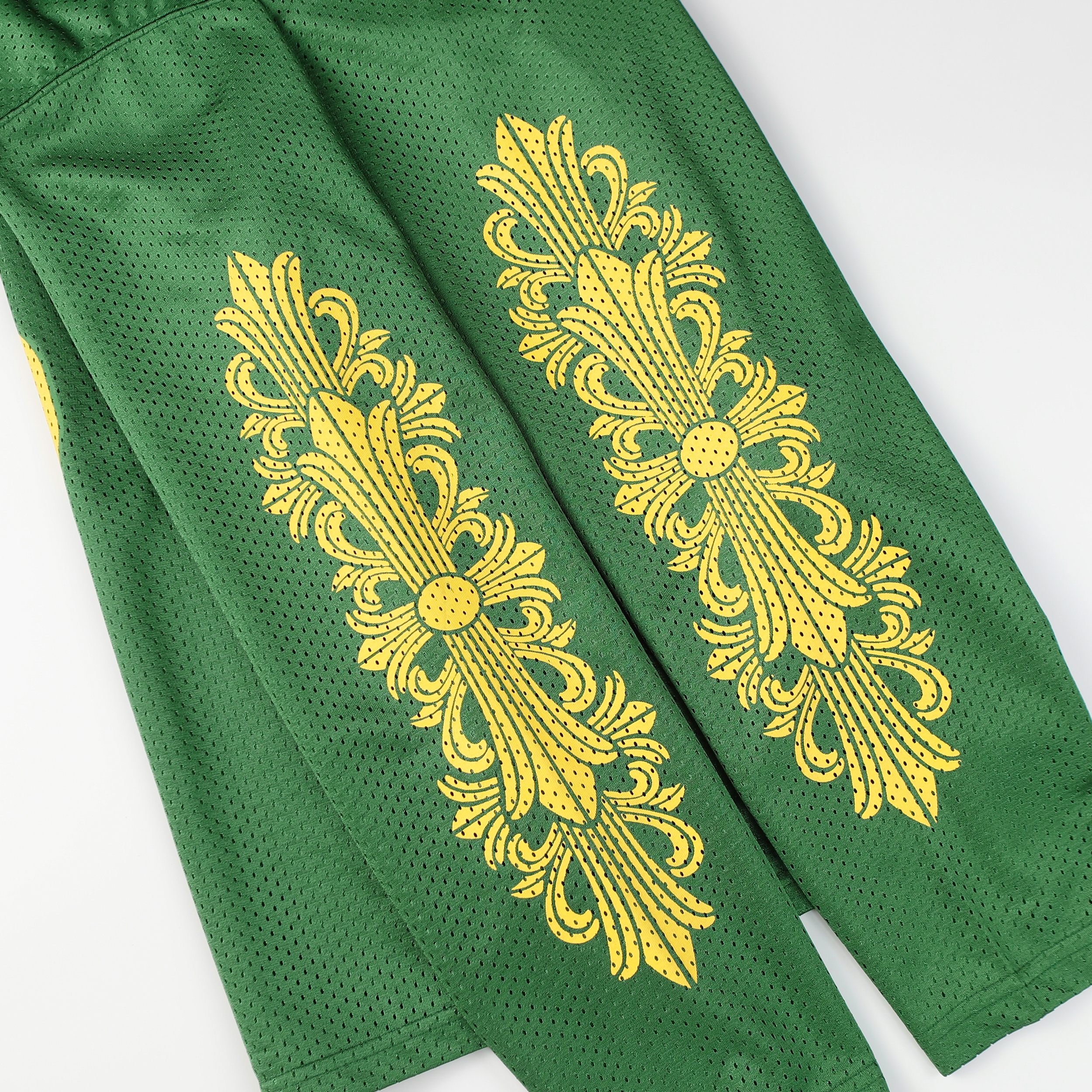 Chrome Hearts Ice Hockey Collection Silver-Plated Floral Sleeve Long Sleeve T-Shirt - Unisex Green