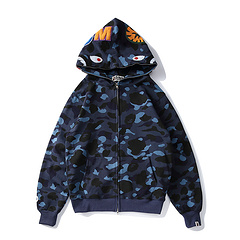 BATHING APE SS23 Color Camo Shark Full-Zip Hoodie – Men''s Color Camouflage Shark Pullover Jacket