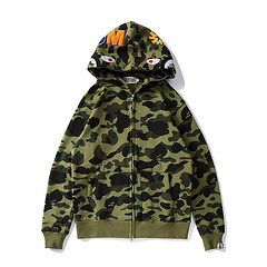 BATHING APE SS23 Color Camo Shark Full-Zip Hoodie – Men''s Color Camouflage Shark Pullover Jacket