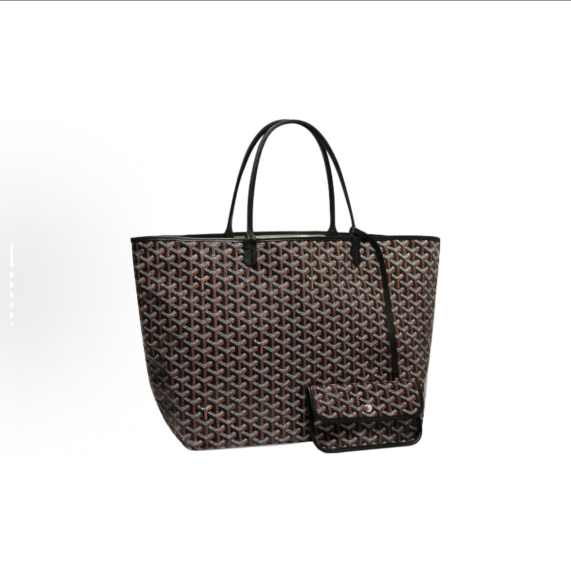 GOYARD Goyard Saint Louis Monogram Y-Pattern Leather Handles Canvas Linen Cotton Tote Bag with Calfskin Trim, Mother & Baby Tote Bag, Shopping Bag, Handbag