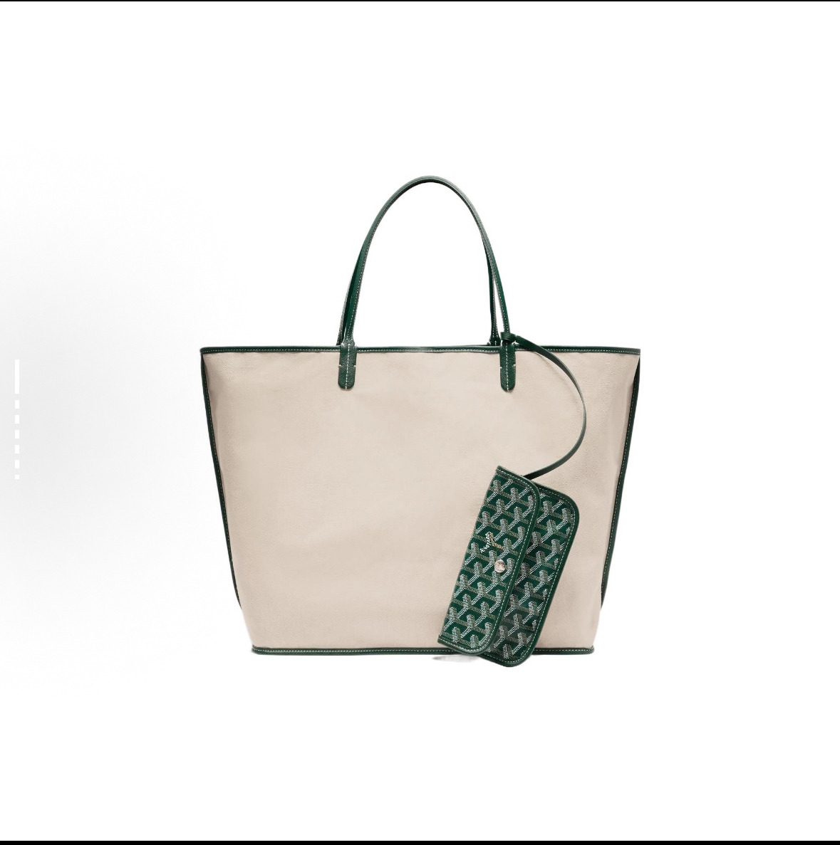 GOYARD Goyard Saint Louis Monogram Y-Pattern Leather Handles Canvas Linen Cotton Tote Bag with Calfskin Trim, Mother & Baby Tote Bag, Shopping Bag, Handbag