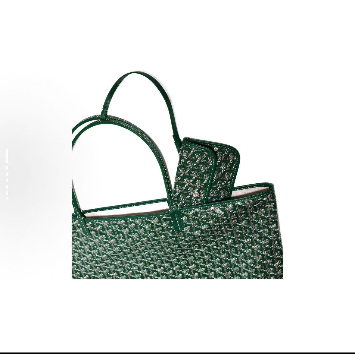 GOYARD Goyard Saint Louis Monogram Y-Pattern Leather Handles Canvas Linen Cotton Tote Bag with Calfskin Trim, Mother & Baby Tote Bag, Shopping Bag, Handbag