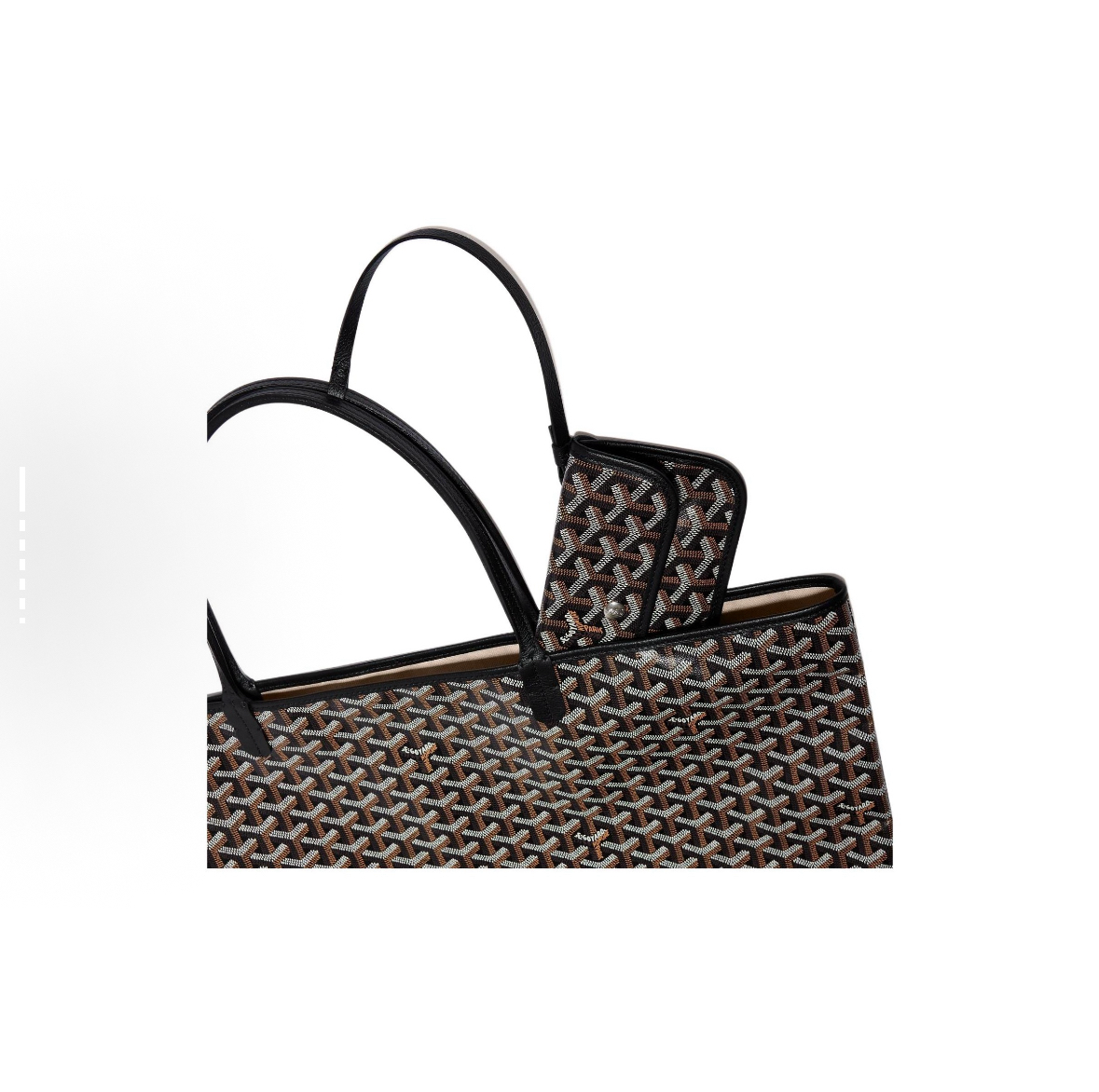 GOYARD Goyard Saint Louis Monogram Y-Pattern Leather Handles Canvas Linen Cotton Tote Bag with Calfskin Trim, Mother & Baby Tote Bag, Shopping Bag, Handbag