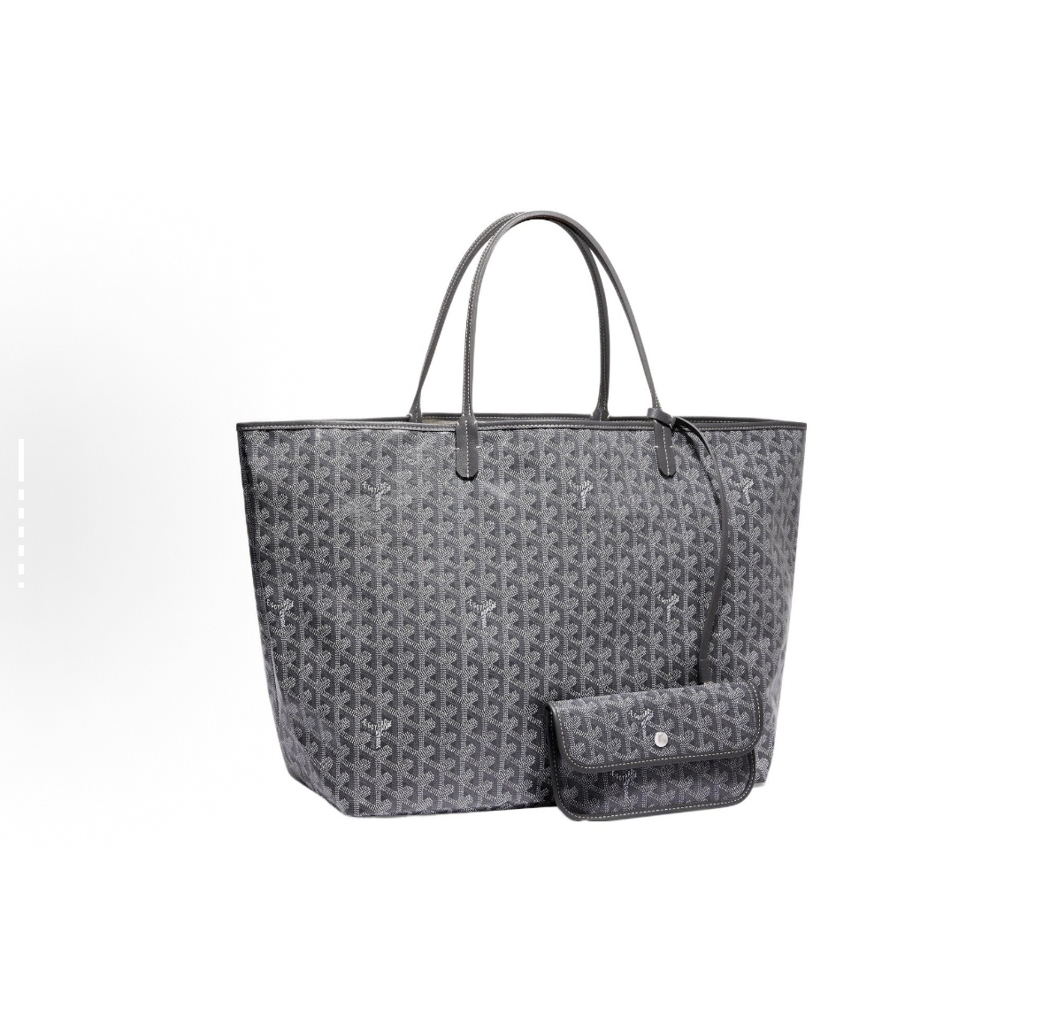 GOYARD Goyard Saint Louis Monogram Y-Pattern Leather Handles Canvas Linen Cotton Tote Bag with Calfskin Trim, Mother & Baby Tote Bag, Shopping Bag, Handbag