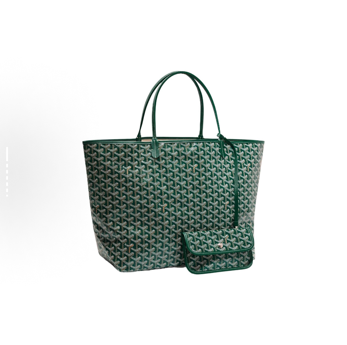GOYARD Goyard Saint Louis Monogram Y-Pattern Leather Handles Canvas Linen Cotton Tote Bag with Calfskin Trim, Mother & Baby Tote Bag, Shopping Bag, Handbag
