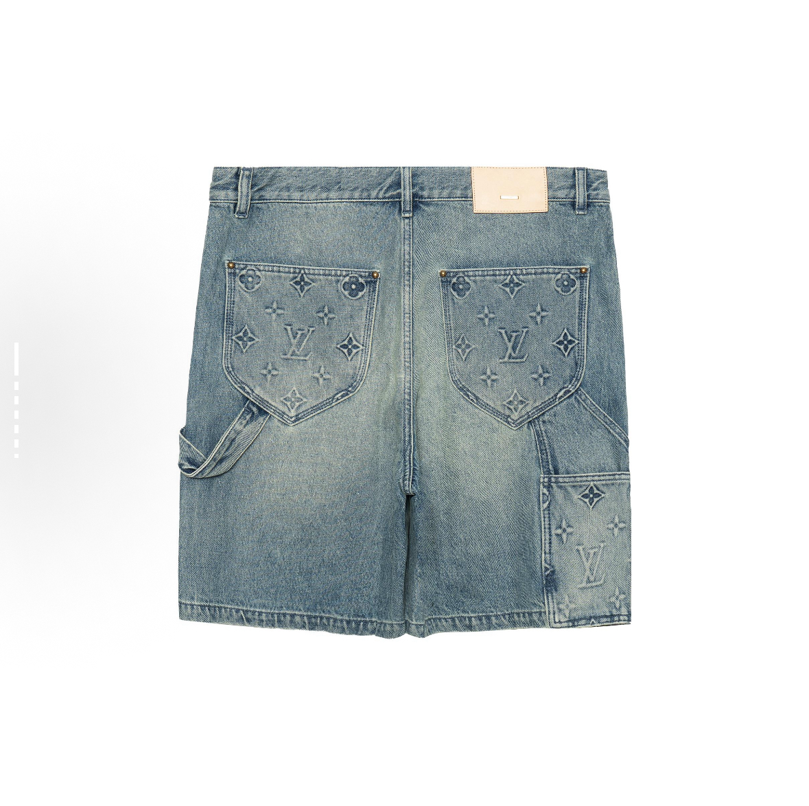 LOUIS VUITTON FW23 Brand Logo Embossed Zip Mid-Rise Cargo Shorts - Men