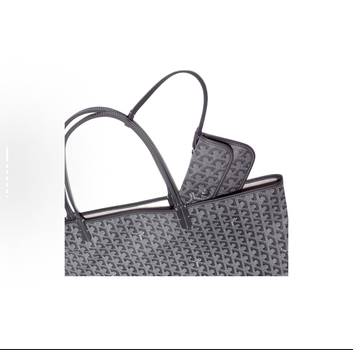 GOYARD Goyard Saint Louis Monogram Y-Pattern Leather Handles Canvas Linen Cotton Tote Bag with Calfskin Trim, Mother & Baby Tote Bag, Shopping Bag, Handbag