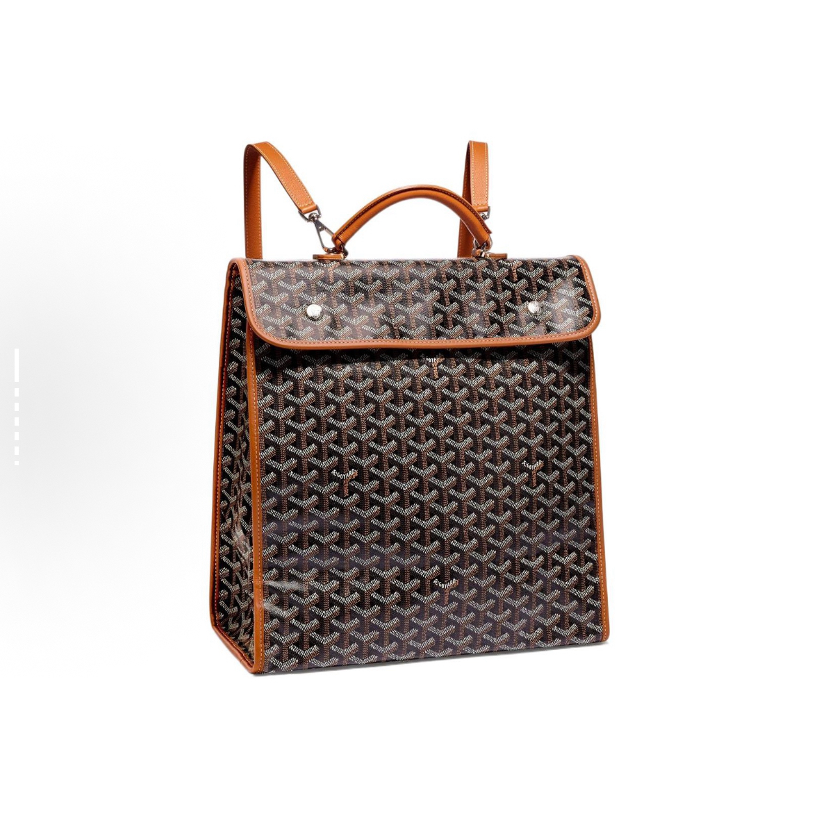 GOYARD Saint Léger Monogram Y-Pattern Foldable Multi-Pocket Large Capacity Canvas & Calfskin Tote/Backpack, Medium Size, Unisex Couple Style